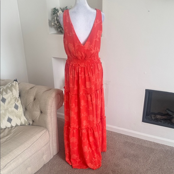 Maison Tara Vibrant Orange Maxi Dress - Picture 8 of 11